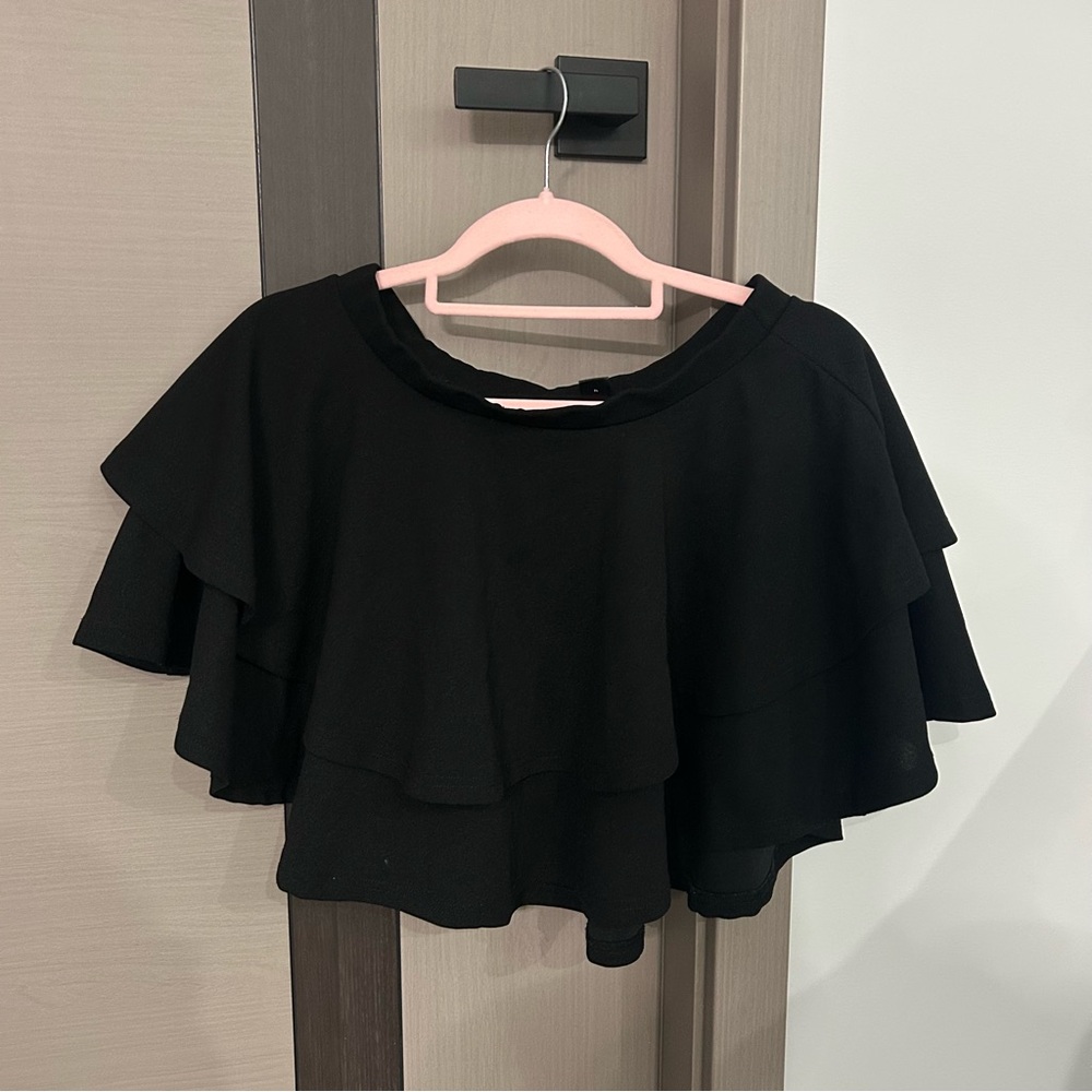 SHEIN BAE black ruffle layered skirt